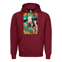 Burgundy Western Holstein Cow Zipper Hoodie - LillyAllenDesigns