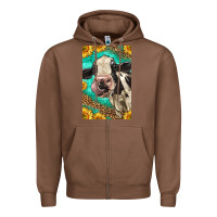 Chestnut Western Holstein Cow Zipper Hoodie - LillyAllenDesigns