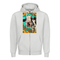 Western Holstein Cow Zipper Hoodie | Teevron