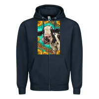 Navy Western Holstein Cow Zipper Hoodie - LillyAllenDesigns