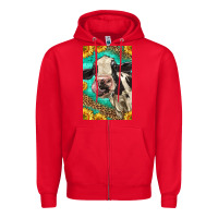 Red Western Holstein Cow Zipper Hoodie - LillyAllenDesigns