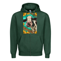 Sports Green Western Holstein Cow Zipper Hoodie - LillyAllenDesigns