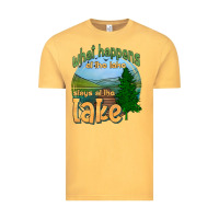 Vintage Mustard what happens at the lake stays at the lake Vintage Tee - HRA Design Shop