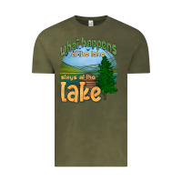 Vintage Olive what happens at the lake stays at the lake Vintage Tee - HRA Design Shop