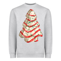 Heather Grey white christmas cake Heavyweight Sweatshirt - FaDigitalArtStudio