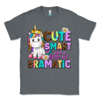 Charcoal Heather cute smart and a little bit dramatic unicorn Classic Tee - AdoDesignShop