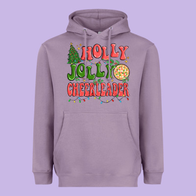 Holly Jolly Cheerleader Heavyweight Hoodie Designed By Maliassmallbusiness