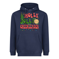 Navy holly jolly cheerleader Heavyweight Hoodie - MaliasSmallBusiness