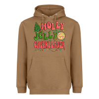 Toasted Coconut holly jolly cheerleader Heavyweight Hoodie - MaliasSmallBusiness