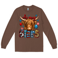Chestnut oh my stars 4th of july shaggy cow Long Sleeve Tee - Jasminsmagicworld
