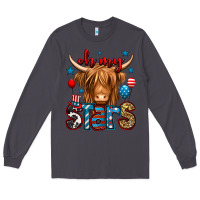 Smoke oh my stars 4th of july shaggy cow Long Sleeve Tee - Jasminsmagicworld