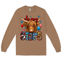 Toasted Coconut oh my stars 4th of july shaggy cow Long Sleeve Tee - Jasminsmagicworld