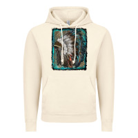 Vintage Artic indian feather headdress with leopard background Vintage Hoodie - RanaPortraitStore
