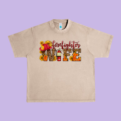 Firefighter Wife With Hat Sunflowers Urban Heavy Tee Designed By Hra Design Shop