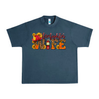 Midnight Navy firefighter wife with hat sunflowers Urban Heavy Tee - HRA Design Shop