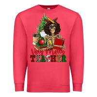 Cardinal very merry teacher skeleton Premium Sweatshirt - NancyCooperArtShop