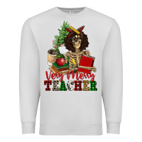 Dove Grey very merry teacher skeleton Premium Sweatshirt - NancyCooperArtShop