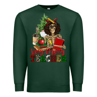 Sports Green very merry teacher skeleton Premium Sweatshirt - NancyCooperArtShop