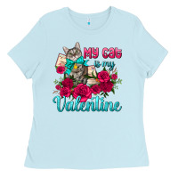 Baby Blue my cat is my valentine Ladies Tee - AdoDesignShop