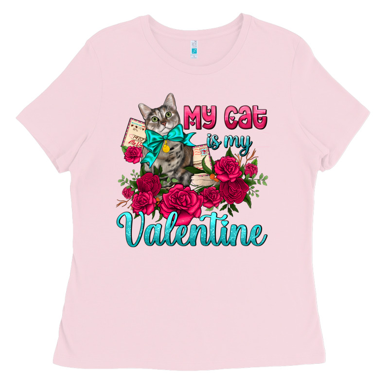 My Cat Is My Valentine Ladies Tee by AdoDesignShop | Teevron
