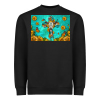 Black bull skull cross skinny metal can holder Heavyweight Sweatshirt - HRA Design Shop