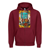 Burgundy Western Farm Life Zipper Hoodie - LillyAllenDesigns