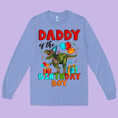Daddy Of The Birthday Boy T Rex Long Sleeve Tee Designed By Artiststas