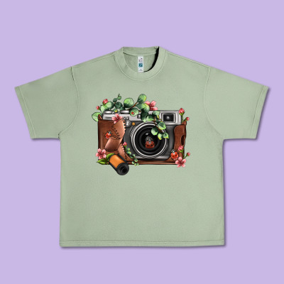 Floral Eucalyptus Film Roll Vintage Camera Urban Heavy Tee Designed By Fadigitalartstudio