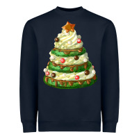 Navy white christmas cookie cake Heavyweight Sweatshirt - FaDigitalArtStudio