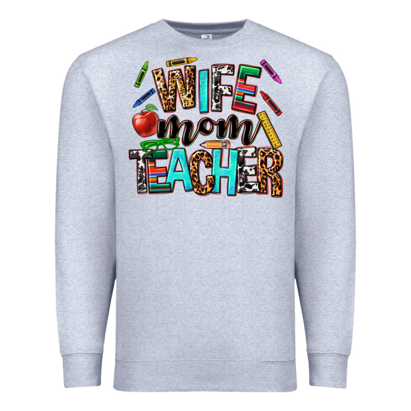 Wife Mom Teacher Premium Sweatshirt by NancyCooperArtShop | Teevron