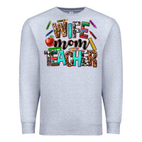 Heather Grey wife mom teacher Premium Sweatshirt - NancyCooperArtShop