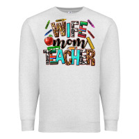 Oatmeal Heather wife mom teacher Premium Sweatshirt - NancyCooperArtShop