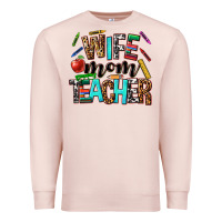 Pale Pink wife mom teacher Premium Sweatshirt - NancyCooperArtShop