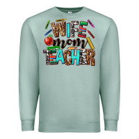 Seafoam wife mom teacher Premium Sweatshirt - NancyCooperArtShop