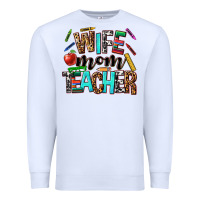 White wife mom teacher Premium Sweatshirt - NancyCooperArtShop