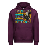 Mauve Wine Living Life Somewhere Between Jesus Urban Hoodie - texasbilliewilder
