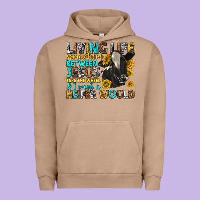 Living Life Somewhere Between Jesus Urban Hoodie Designed By Texasbilliewilder