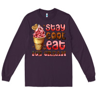 Plum stay cool eat ice cream Long Sleeve Tee - AdoDesignShop