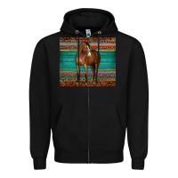 Black western horse serape  leather leopard Zipper Hoodie - BarkalooDesign