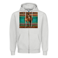 Dove Grey western horse serape  leather leopard Zipper Hoodie - BarkalooDesign