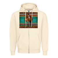 Sandshell western horse serape  leather leopard Zipper Hoodie - BarkalooDesign