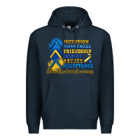 Navy down syndrome awareness Premium Hoodie - Artiststas