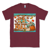 Burgundy Just A Girl Who Loves Fall Mousepad Classic Tee - BundleAndBundleShop