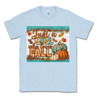 Dusty Blue Just A Girl Who Loves Fall Mousepad Classic Tee - BundleAndBundleShop