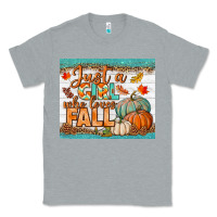 Heather Grey Just A Girl Who Loves Fall Mousepad Classic Tee - BundleAndBundleShop
