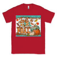 Red Just A Girl Who Loves Fall Mousepad Classic Tee - BundleAndBundleShop