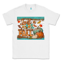 White Just A Girl Who Loves Fall Mousepad Classic Tee - BundleAndBundleShop