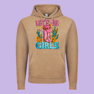 Let's Go Girls Vintage Hoodie Designed By Zillion Design Studio