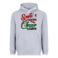 Heather Grey santa s favorite cheer leader Heavyweight Hoodie - MaliasSmallBusiness