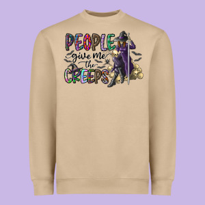 People Give Me The Creeps Heavyweight Sweatshirt Designed By Cowhidedigitalart